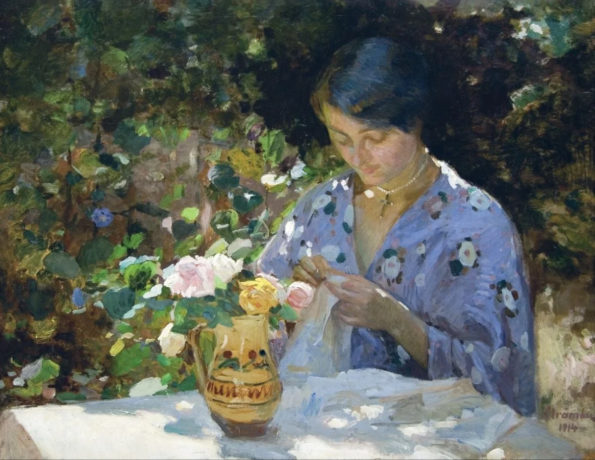 La lucru în grădină, detail