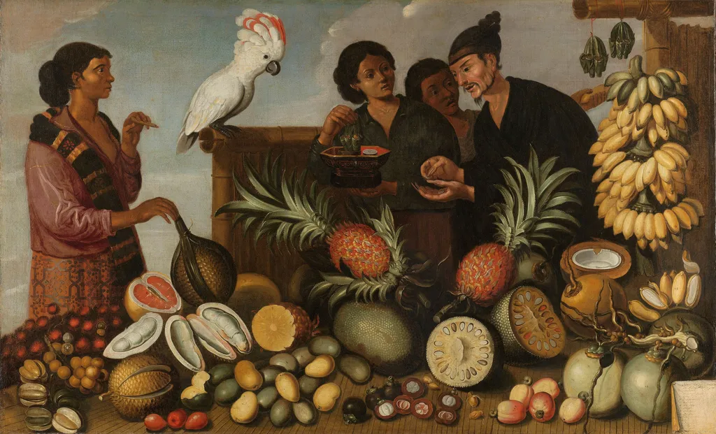 A market stall in the Indies, by Albert Eckhout, oil, 1650