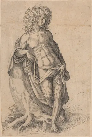 Apollo, by Jost Amman, ink, 1580