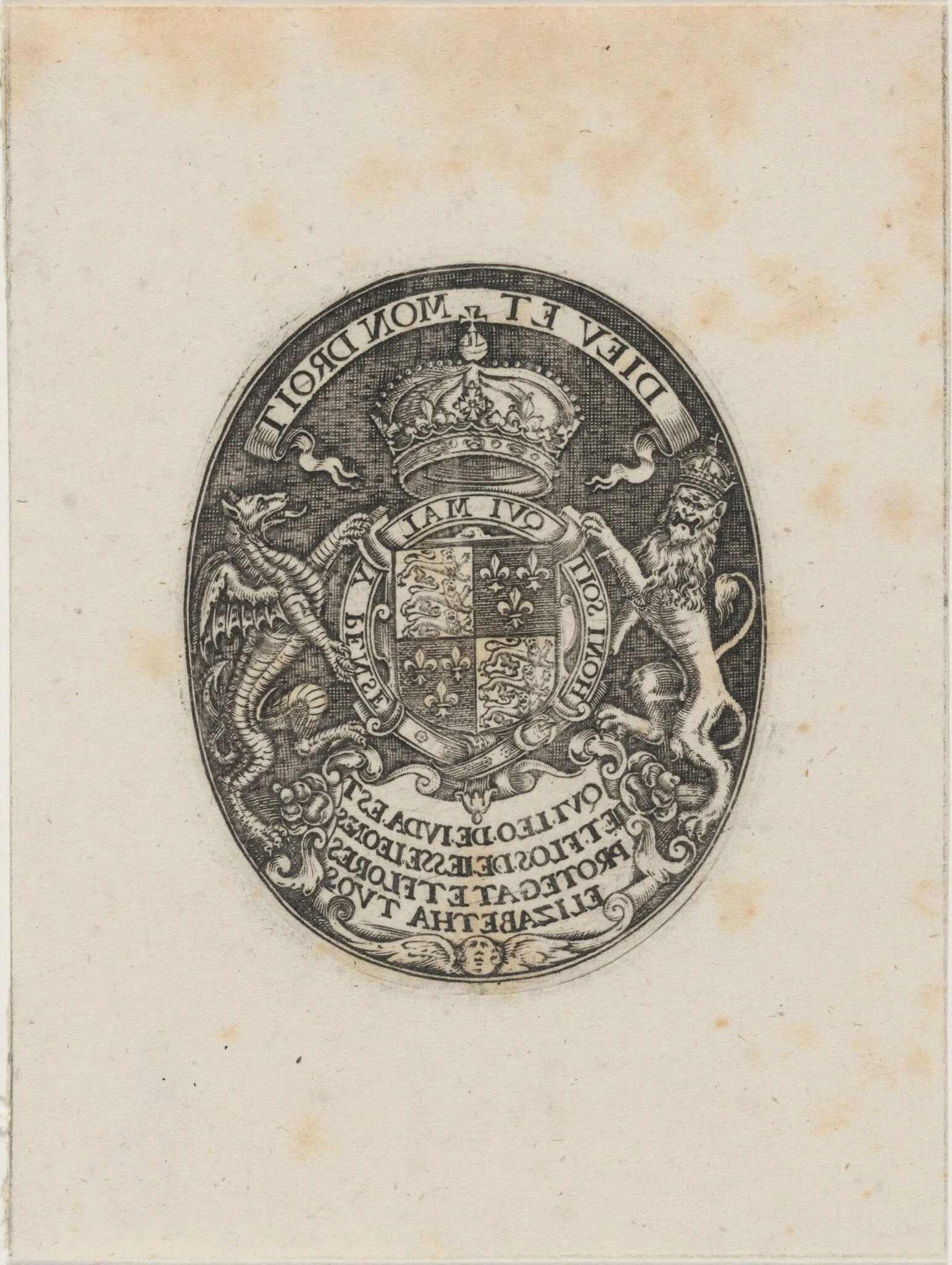 Shield of Queen Elizabeth, detail