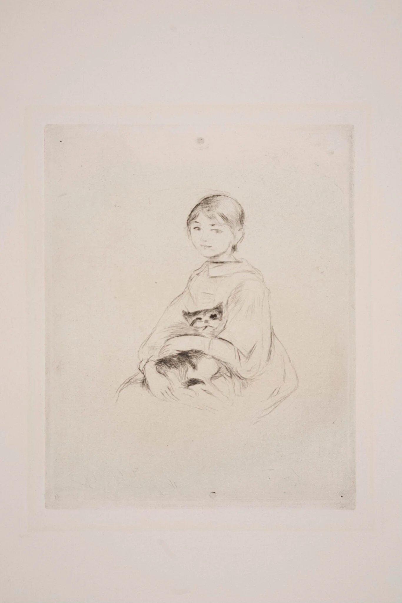 Little Girl with Cat, detail