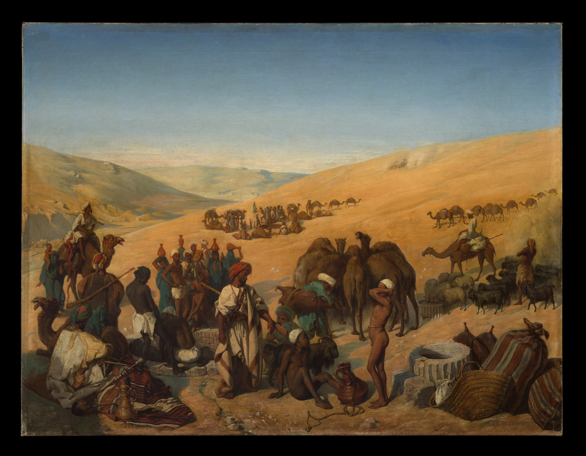 Halt of Caravans at the Wells of Saba (Beersheba) in the Desert South of Hebron, detail