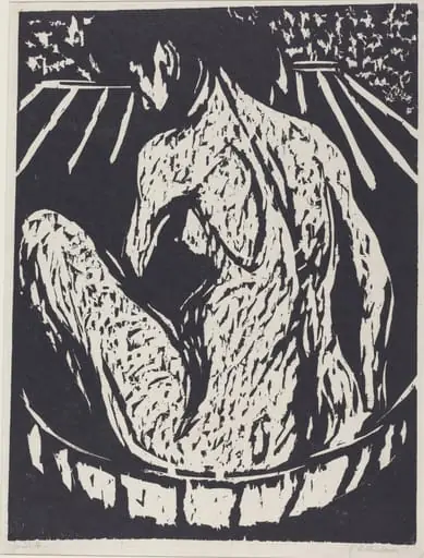 Female Nude, by Ernst Ludwig Kirchner, ink, 1908