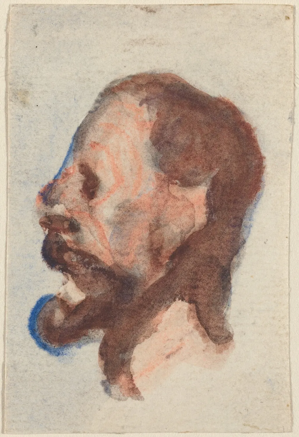 Head of a Man, by Honoré Daumier, chalk, 1844