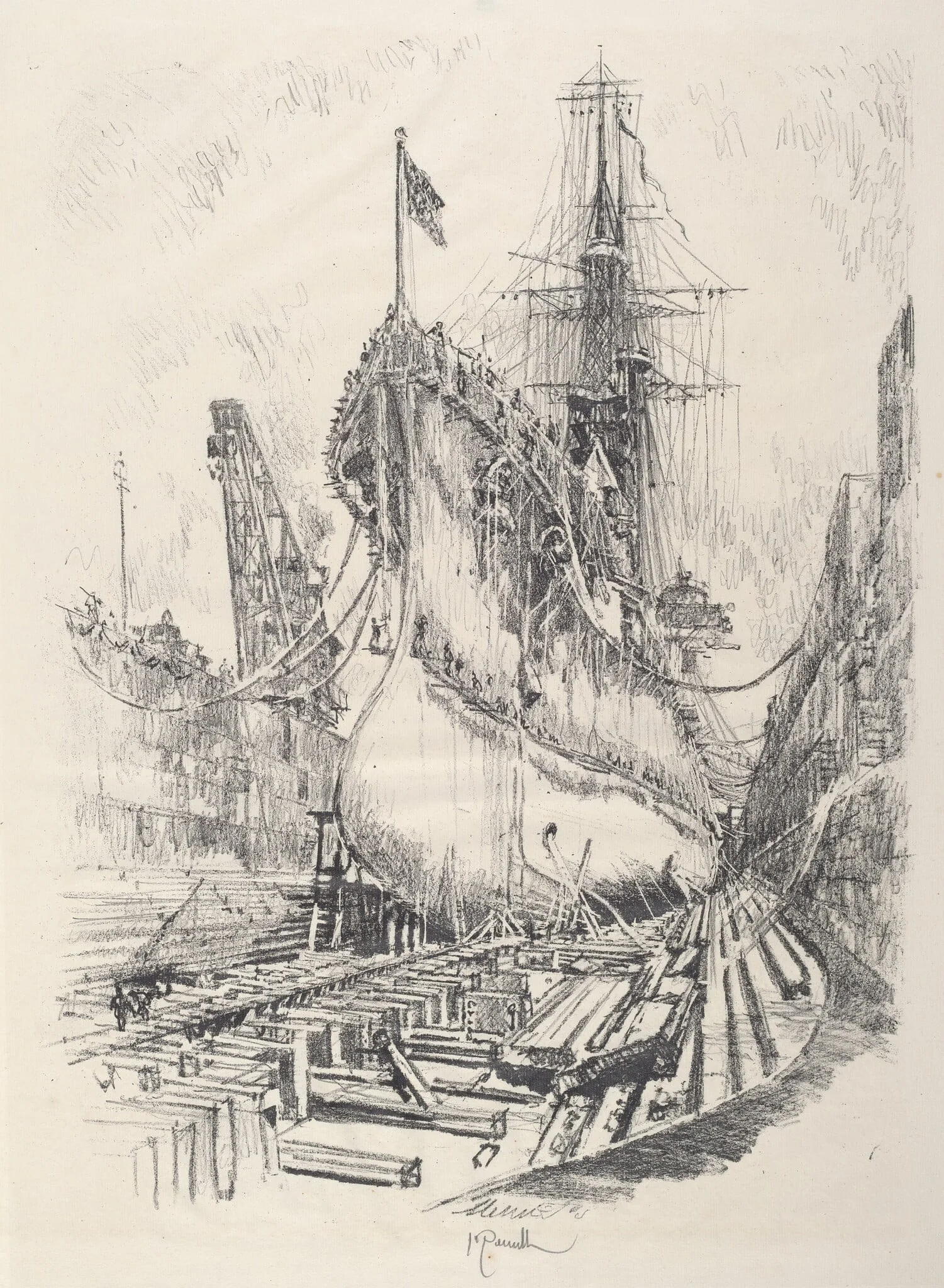 In the Dry Dock, detail