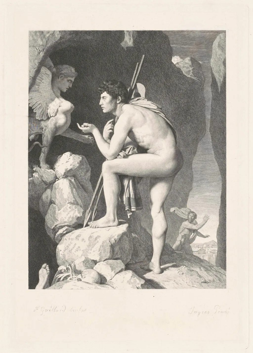 Oedipus (Oedipe), by Ferdinand Gaillard, ink, 1876