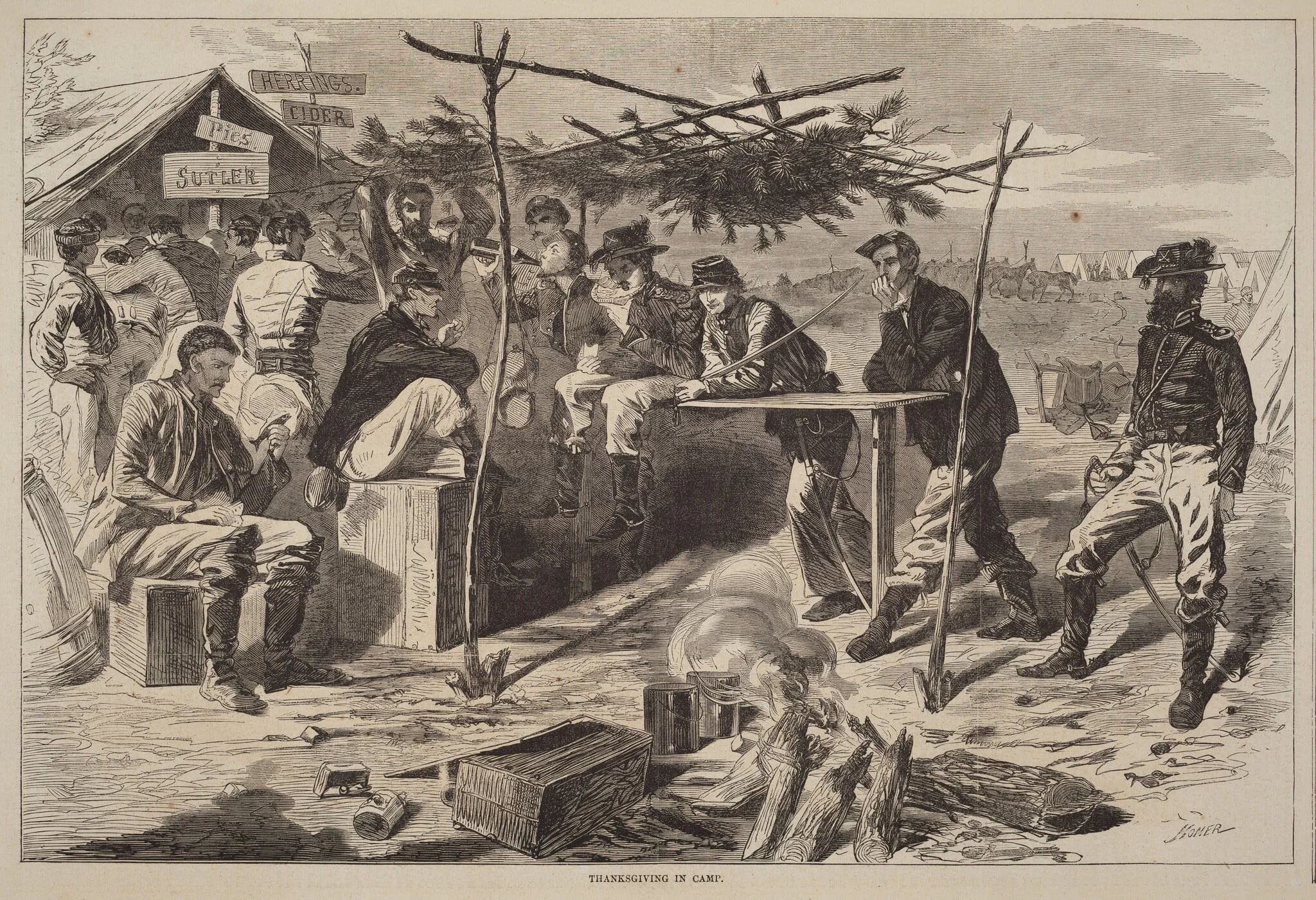 Thanksgiving in Camp, detail