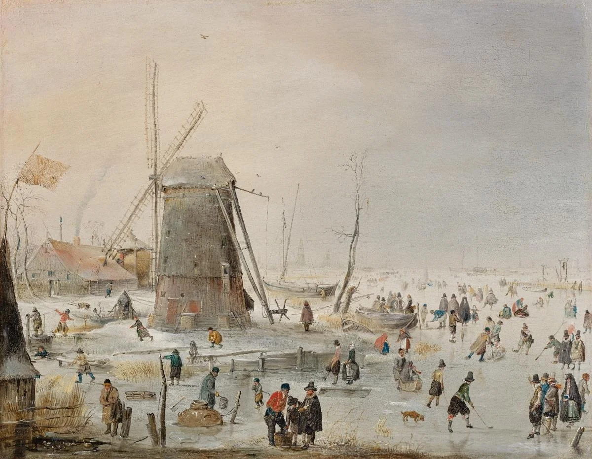 Winterlandschaft mit Eisvergnügen, detail