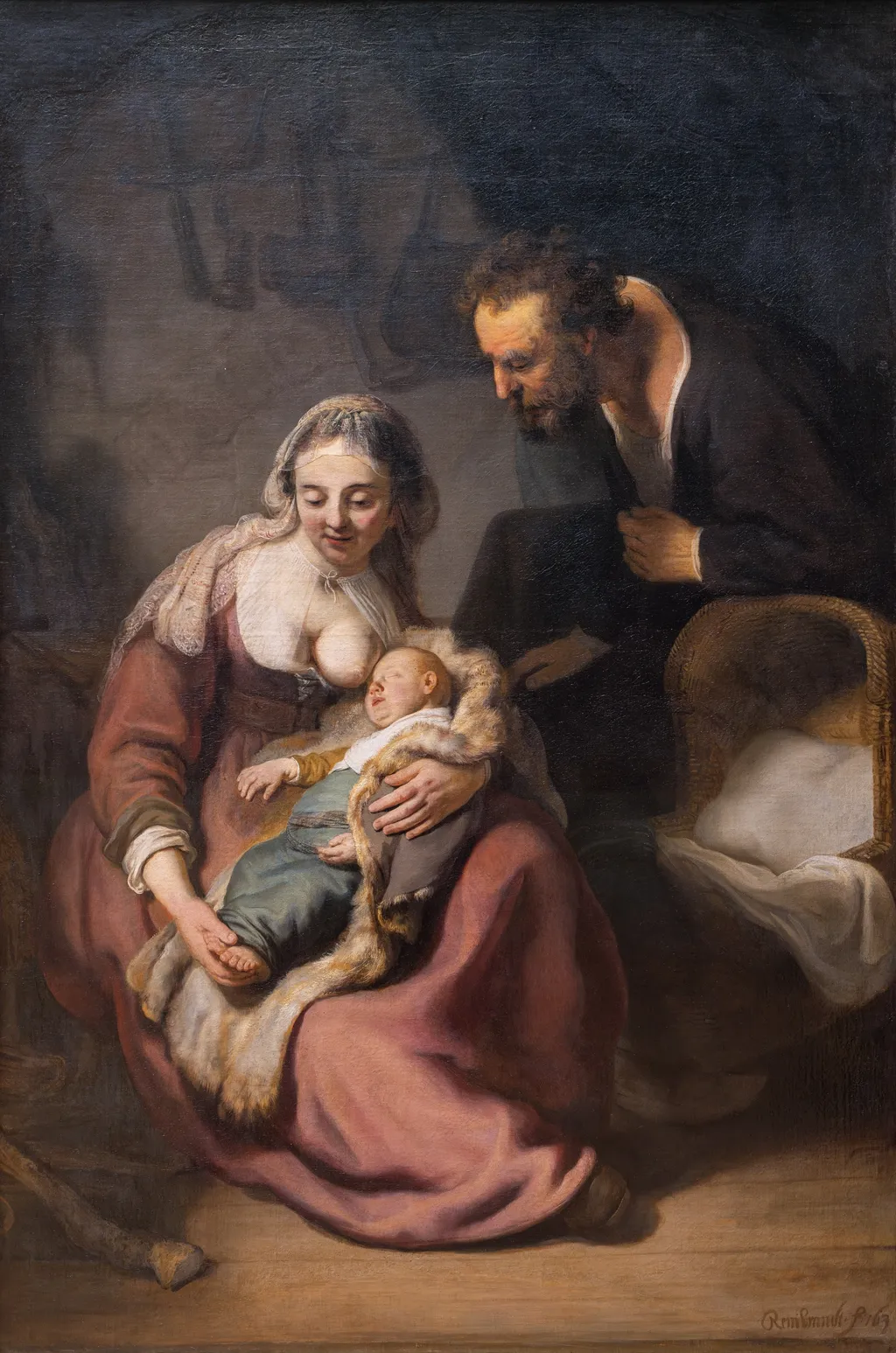 The Holy Family, by Rembrandt, oil, 1635