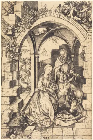 The Nativity, by Martin Schongauer, ink, 1472
