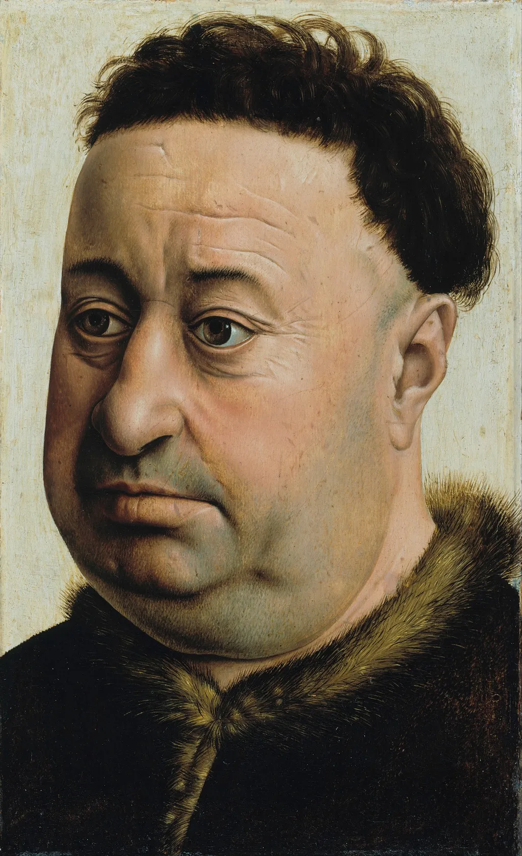 Portrait of a Fat Man, by Robert Campin, oil, 1440