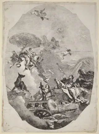 The Triumph of Mars, by Lorenzo Baldissera Tiepolo, ink, 1768