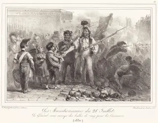 Les Munitionaires du 28 Juillet, by Auguste Raffet, ink, 1830