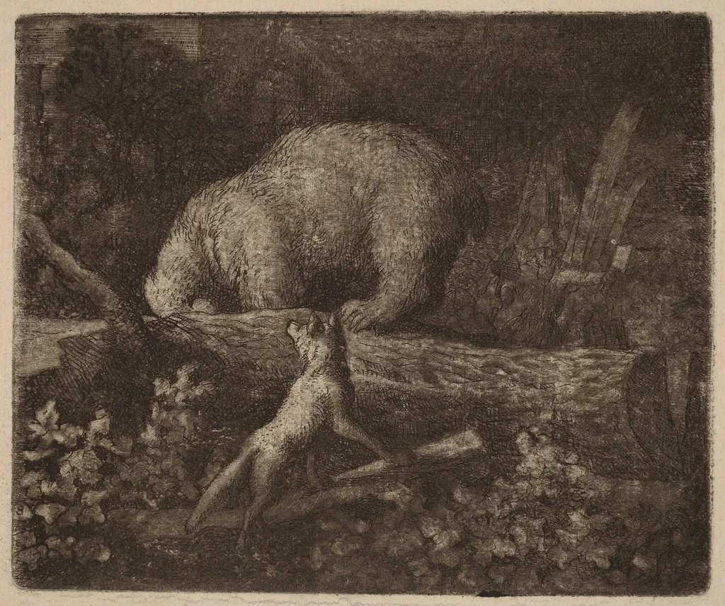 The Bear Trapped, by Allart van Everdingen, ink, 1650