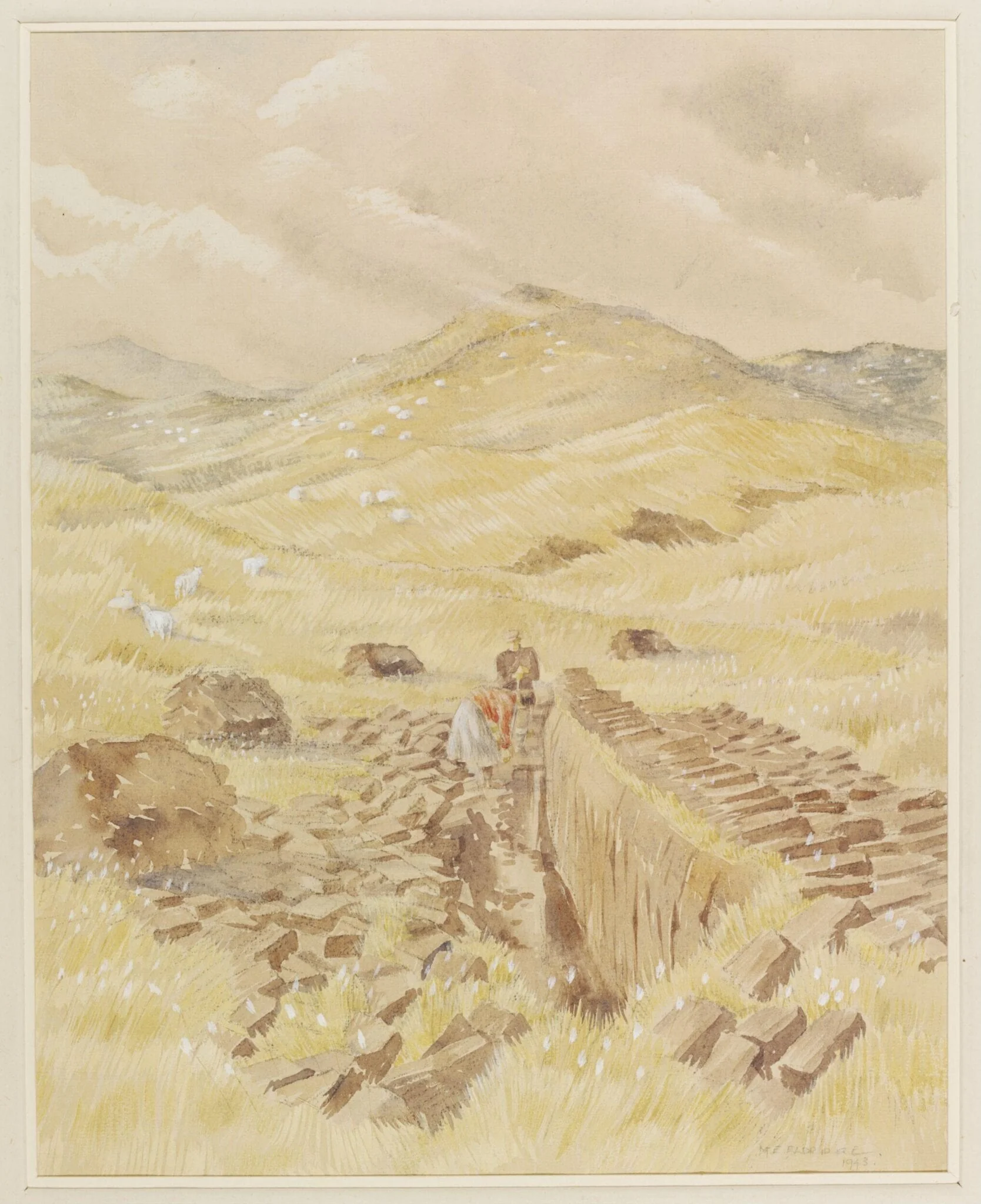 Peat Cutting, Cefn Coch, Montgomeryshire, detail