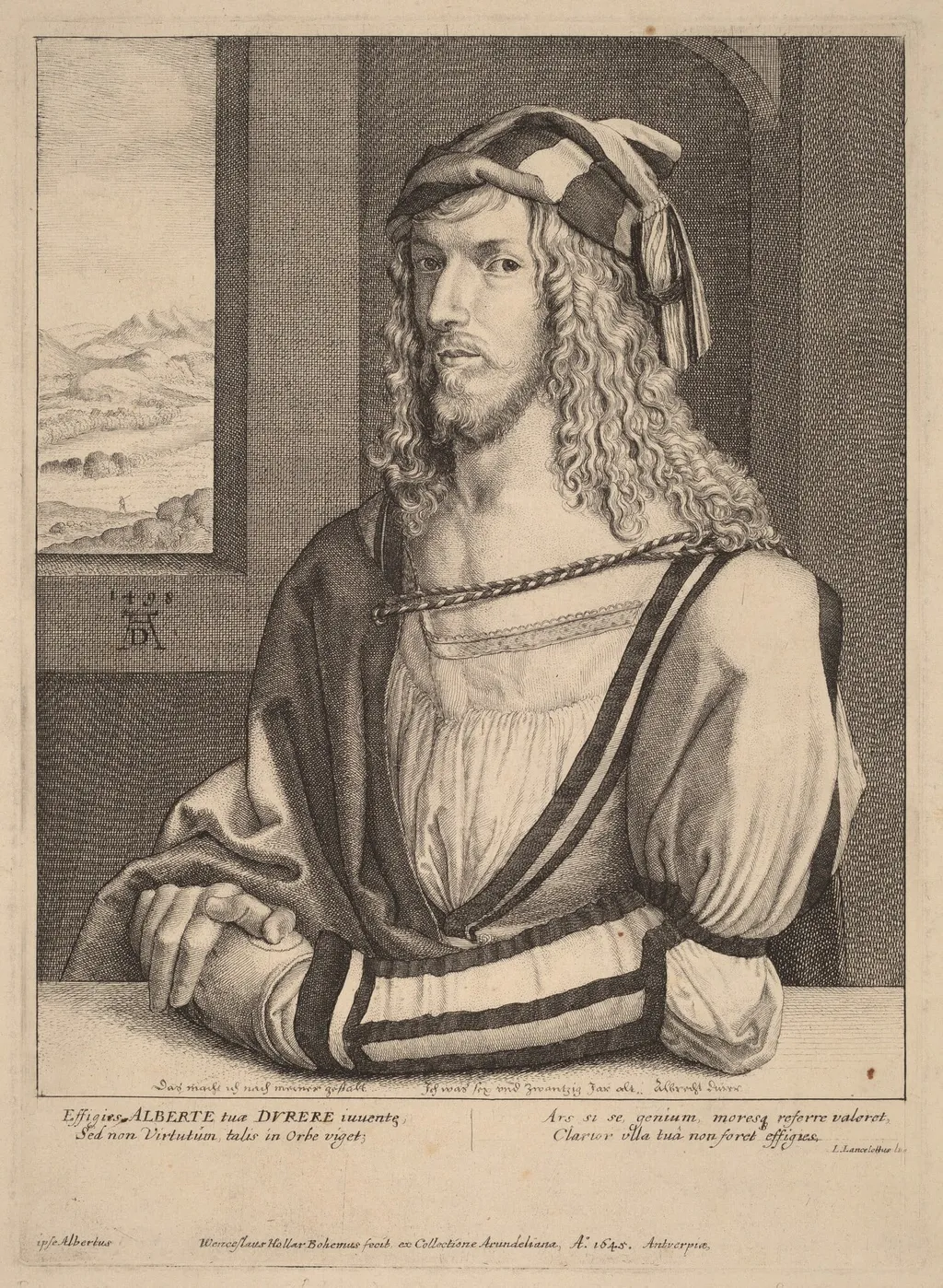 Albrecht Durer, by Wenceslaus Hollar, ink, 1645
