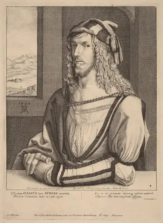 Albrecht Durer, by Wenceslaus Hollar, ink, 1645