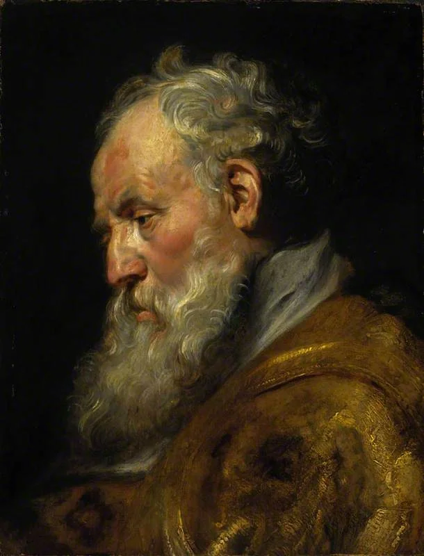 A Study of a Head (Saint Ambrose), detail