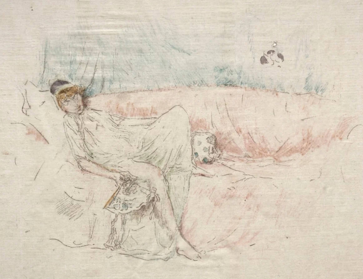 Draped Figure Reclining, detail