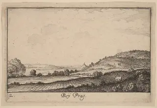 Near Prague, by Wenceslaus Hollar, ink, 1635