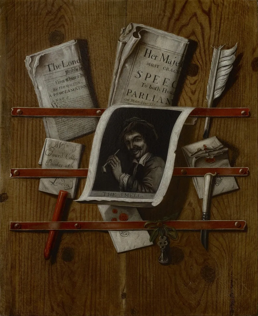 Still Life: The Smell, by Evert Collier, oil, 1701