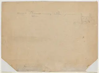 Roof Line [verso], by Winslow Homer, graphite, 1862