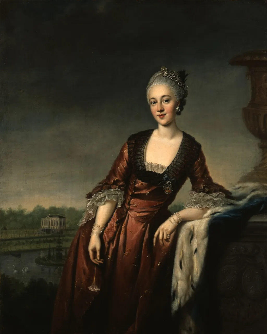 Countess Maria Barbara Eleonore (zu Lippe-Biesterfeld) Schaumburg-Lippe, by Johann Georg Ziesenis, oil, 1766