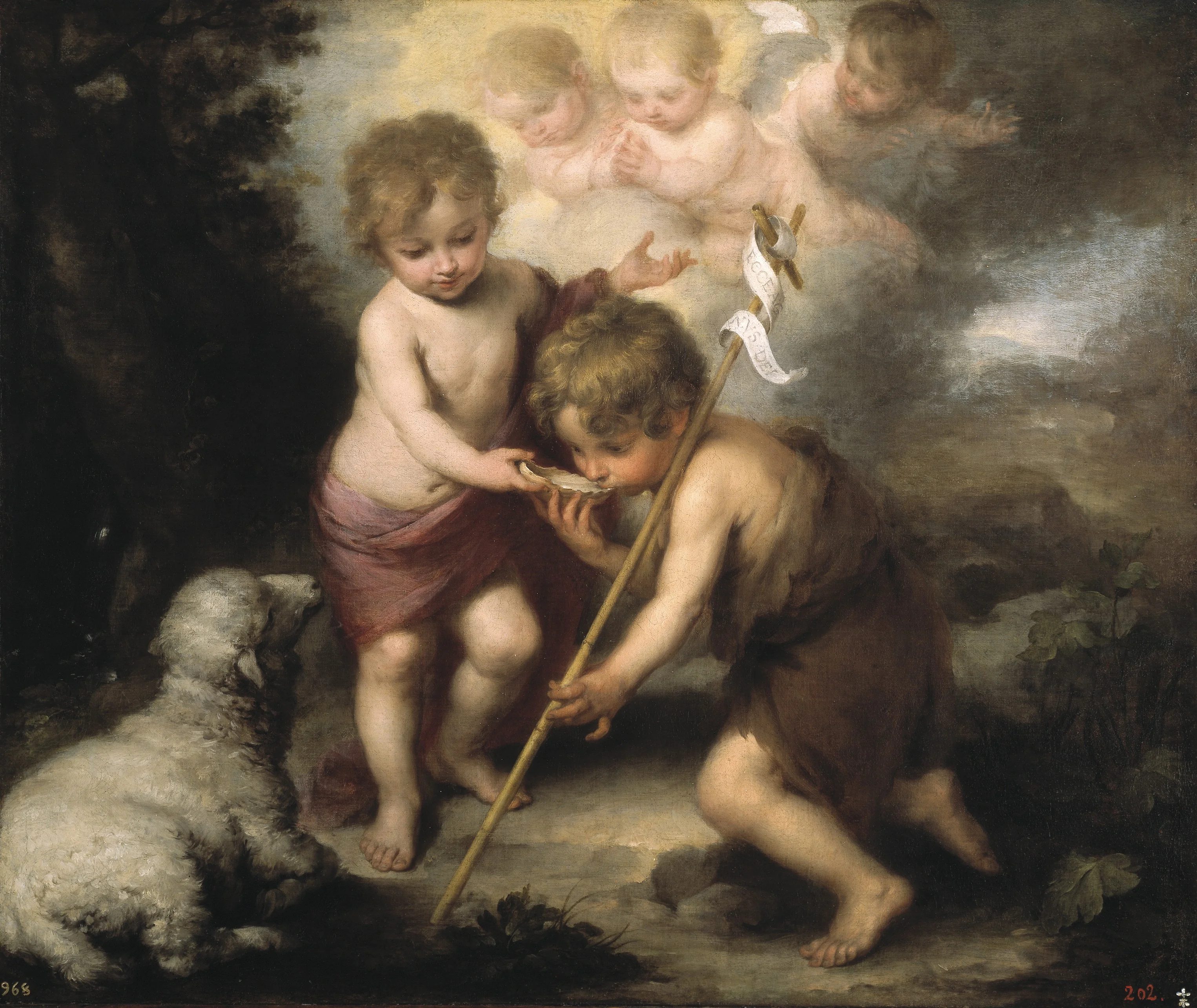 The Holy Children with a Shell, detail