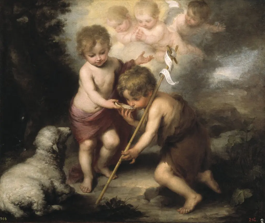 The Holy Children with a Shell, by Bartolomé Esteban Murillo, oil, 1670