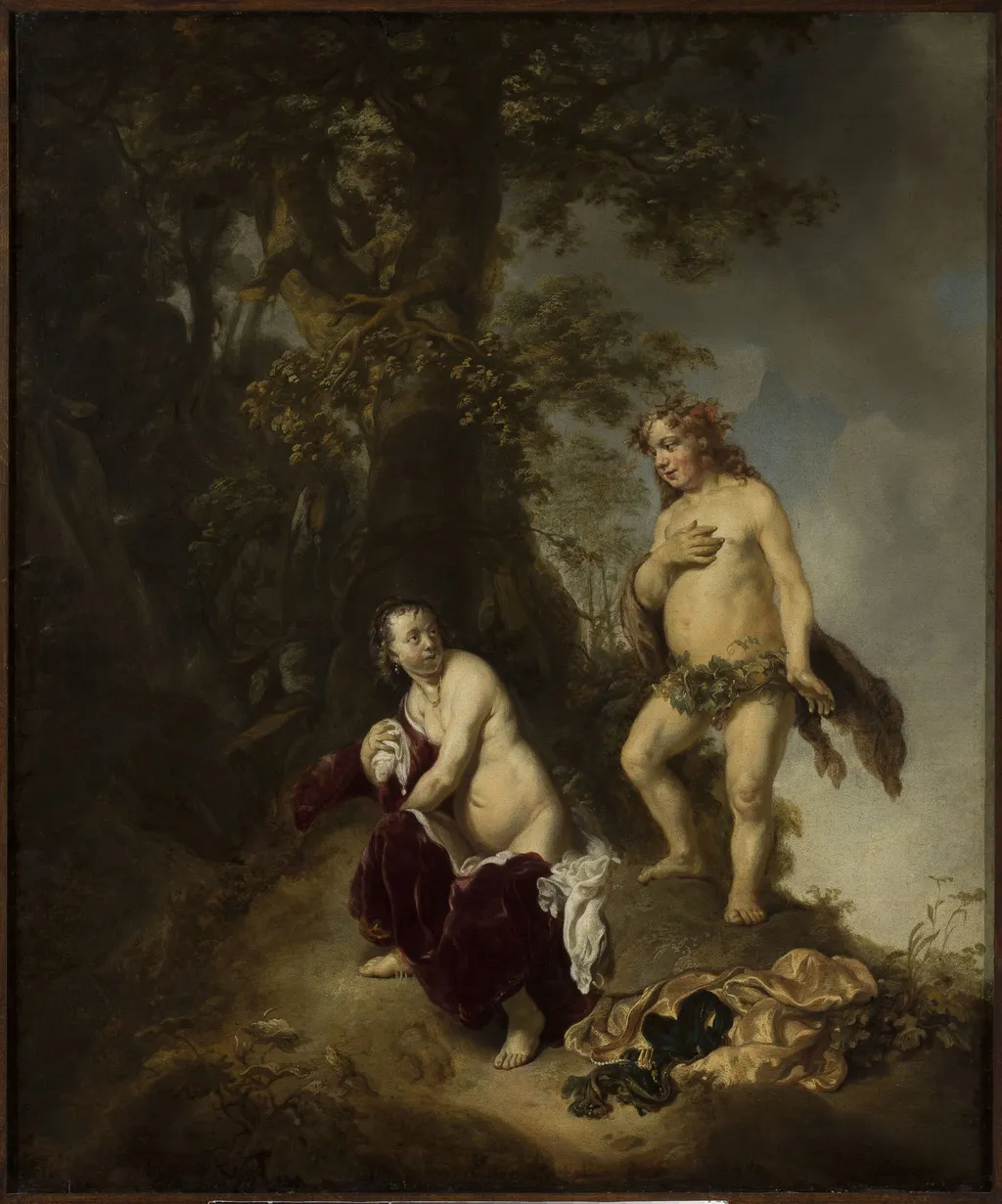 Bacchus and Ariadne, by Jan van Noordt, oil, 1655