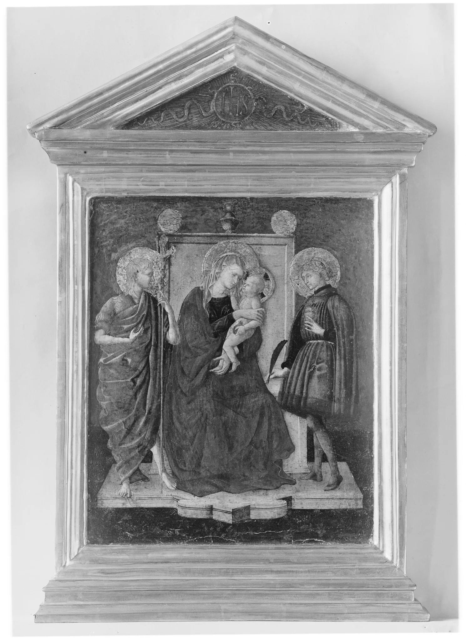 Madonna and Child Enthroned with Saint John the Baptist and Another Saint, detail