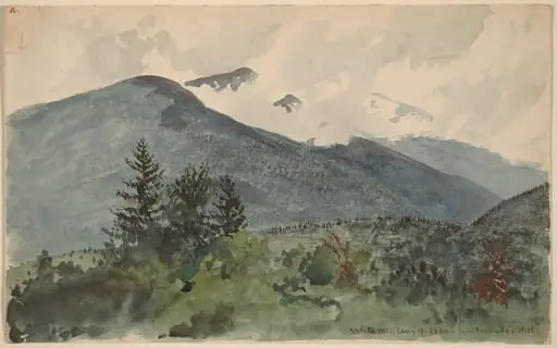 White Mountains from Fernald's Hill, by Charles de Wolf Brownell, watercolor, 1860