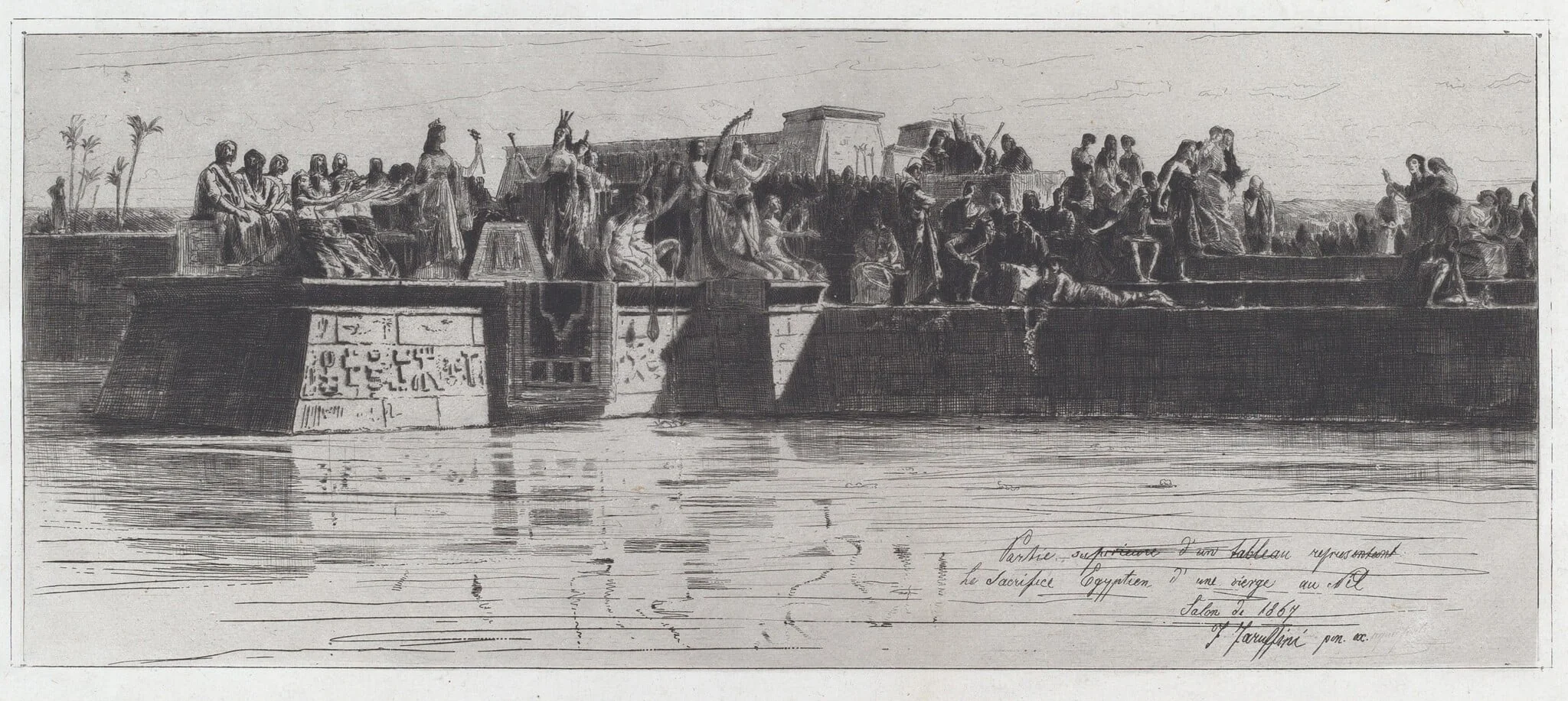Partie supérieure d’un tableau représentant le sacrifice Egyptien d’une vierge au Nil [The Upper Part of a Painting Representing the Egyptian Sacrifice of a Virgin to the Nile], detail