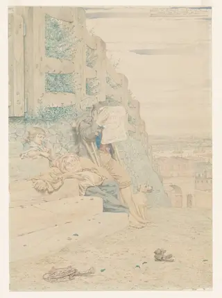 Sketch to illustrate the Passions: Want, by Richard Dadd, watercolor, 1856