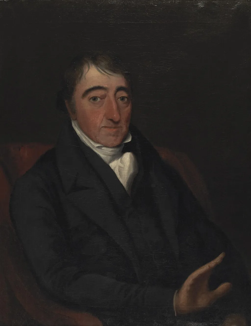 Rev. John Evans, Llwynfortun, by Hugh Hughes, oil, 1839