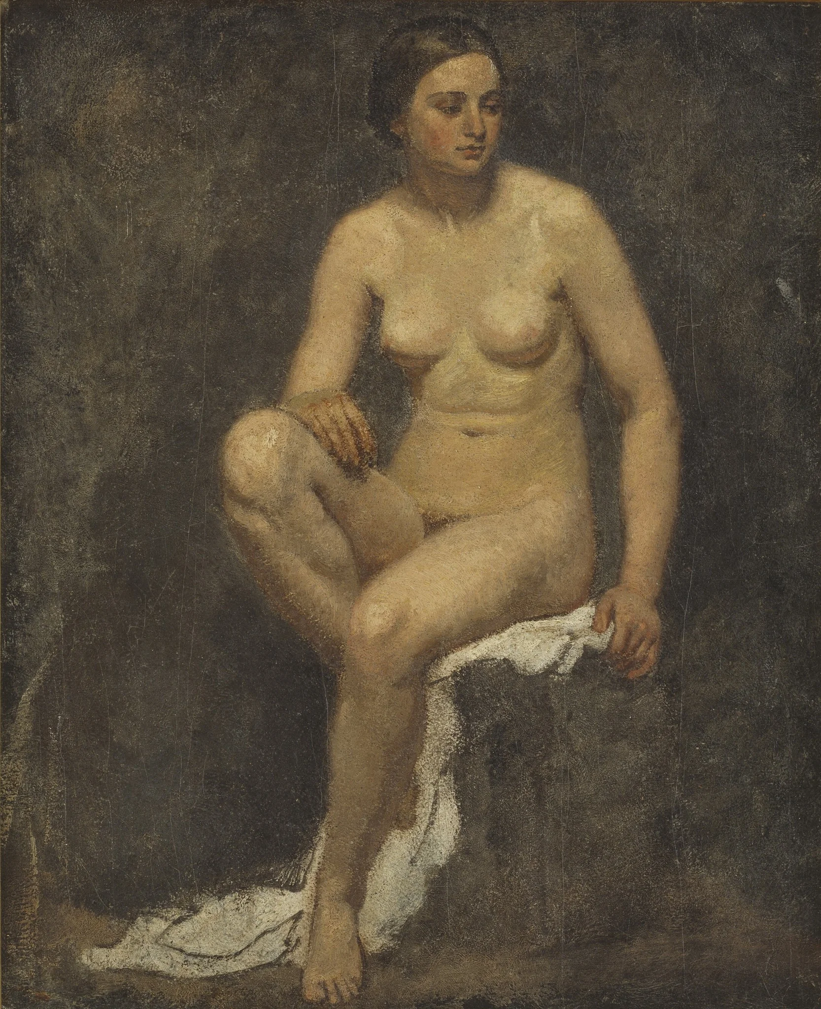 Female Nude in the Studio of Thomas Couture, detail