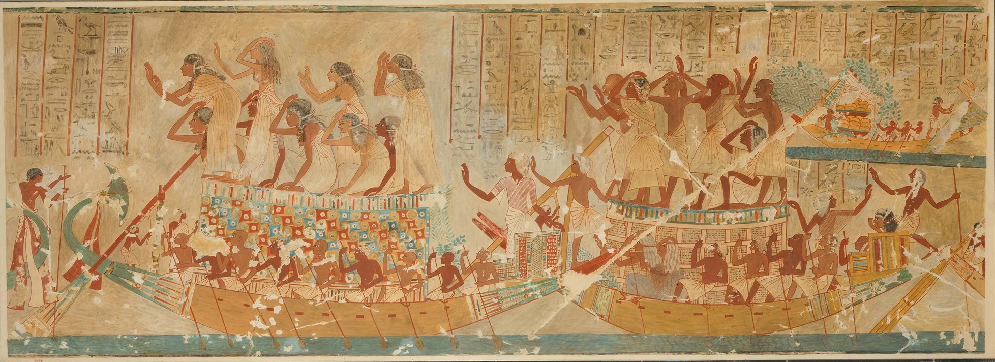 Boats with Mourners and Provisions, Tomb of Neferhotep, detail
