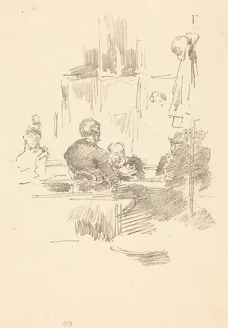 Late Picquet, by James McNeill Whistler, ink, 1894