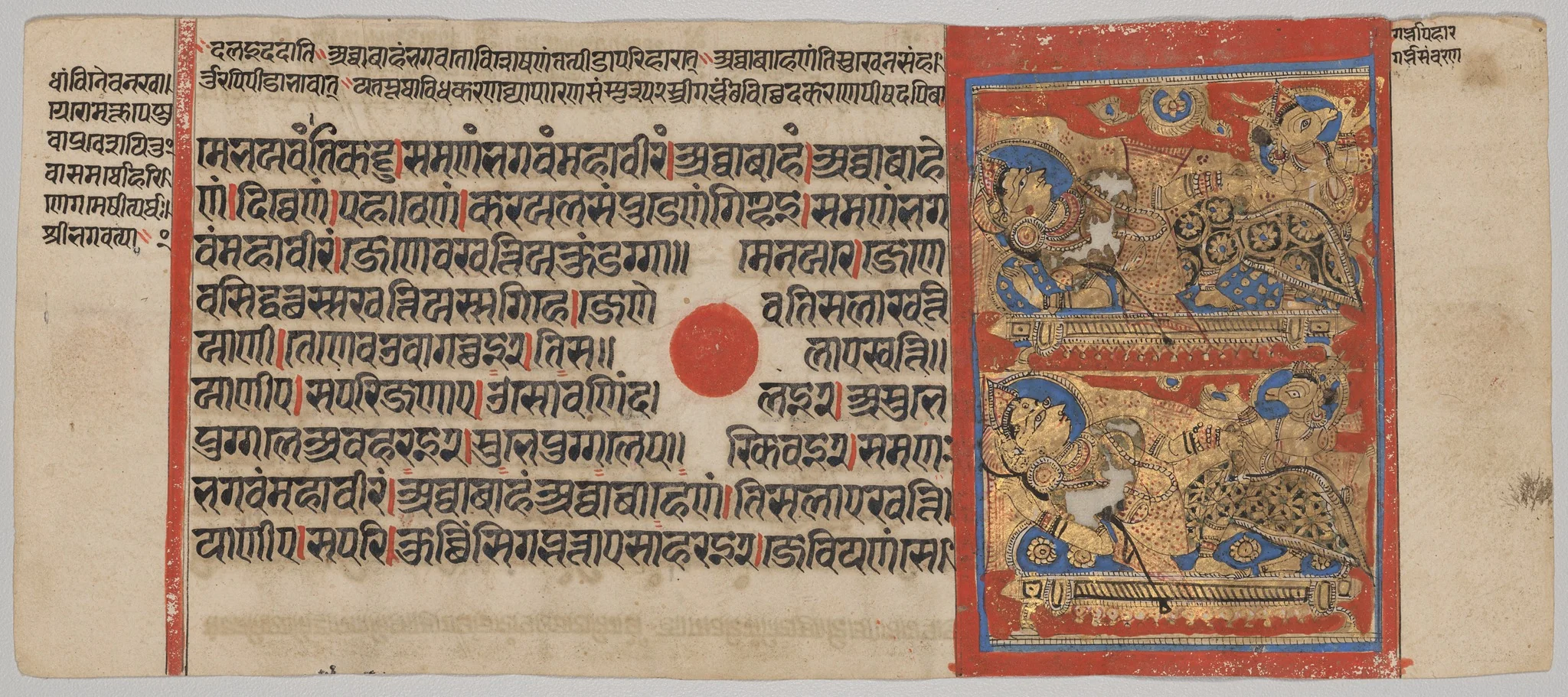 Transfer of the Embryo of Mahavira, from a Kalpa-sutra, detail