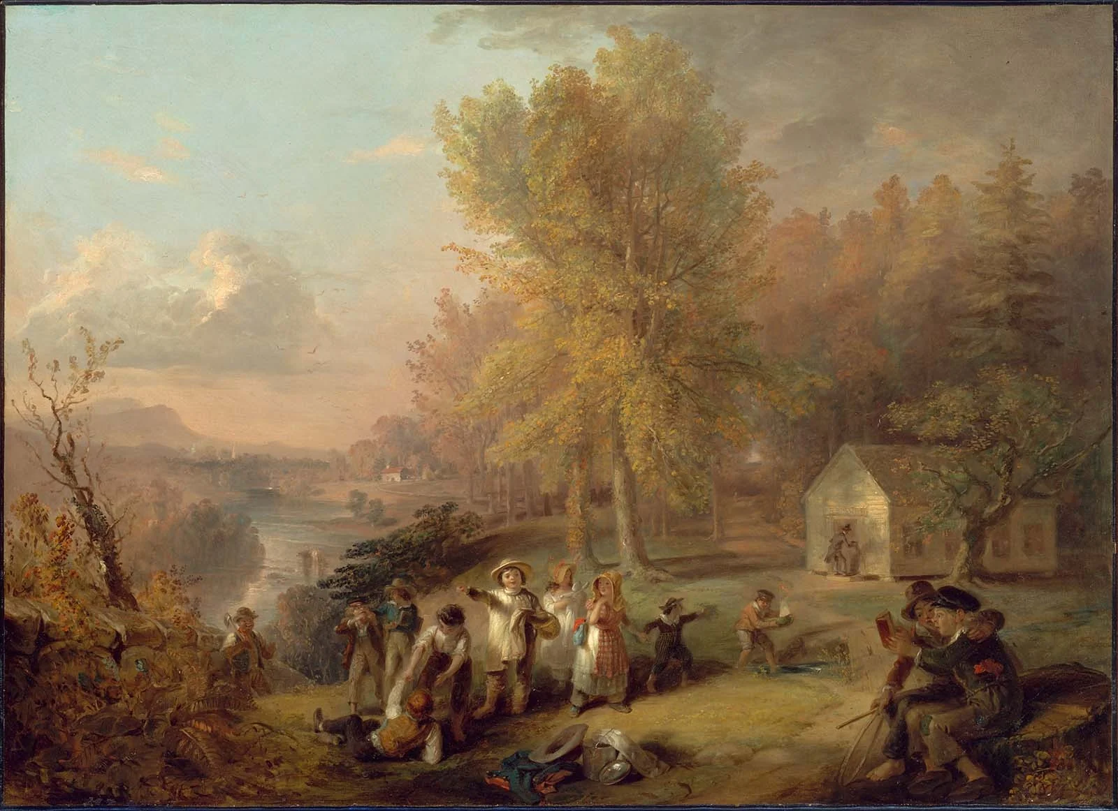 Dismissal of School on an October Afternoon, detail