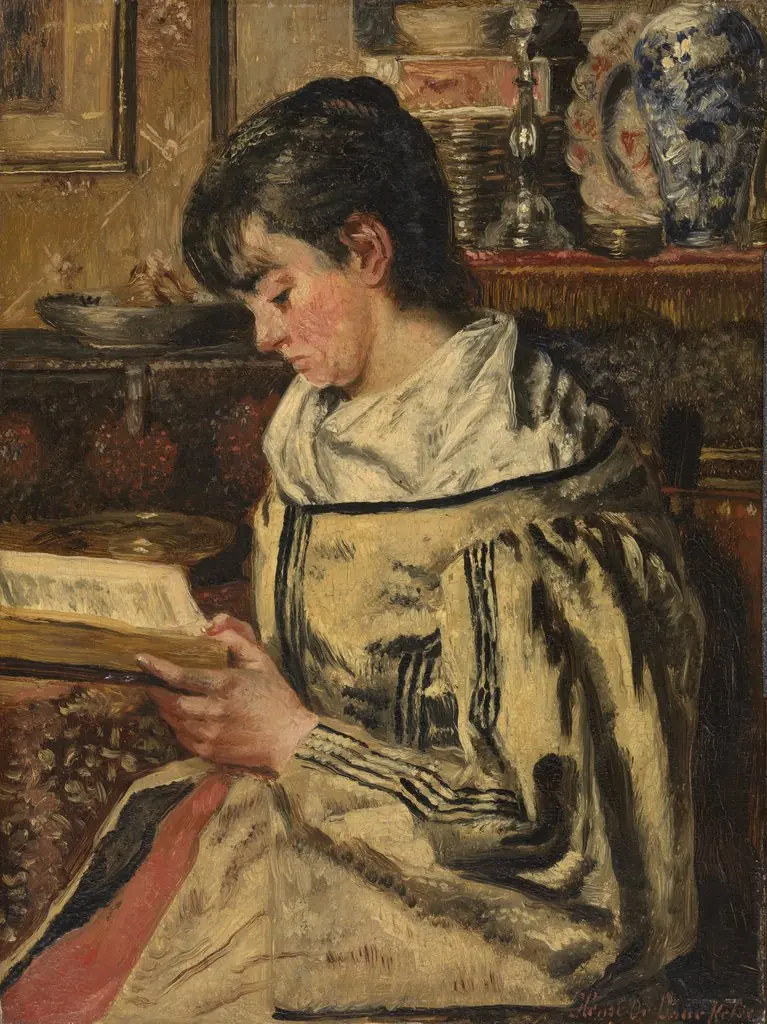 Woman Reading, by Henri de Braekeleer, oil, 1894