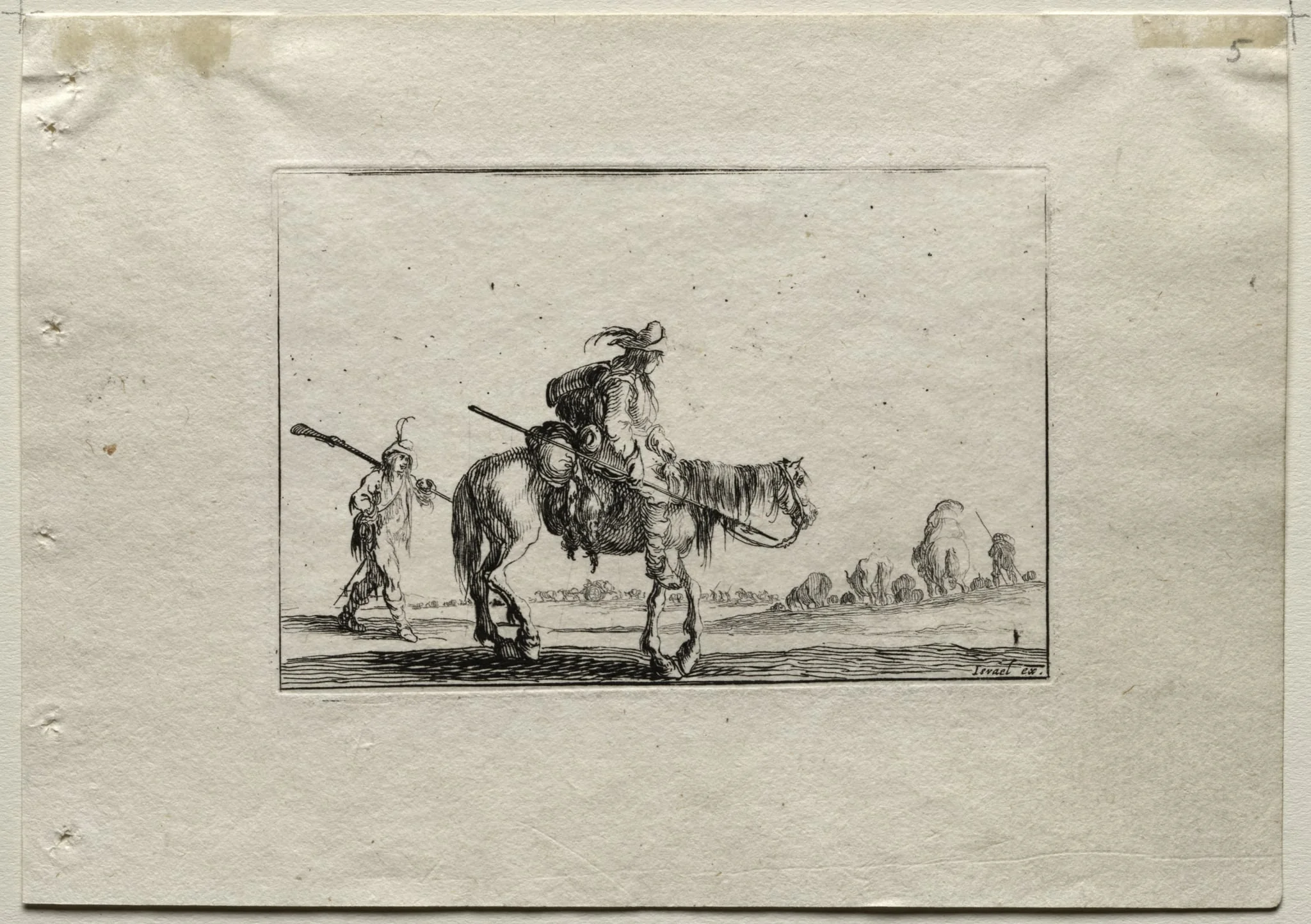 Caprices: Mounted Soldier and Foot Soldier, detail