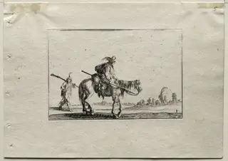 Caprices:  Mounted Soldier and Foot Soldier, by Stefano Della Bella, 1642