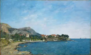 Beaulieu: The Bay of Fourmis, by Eugène Louis Boudin, oil, 1896