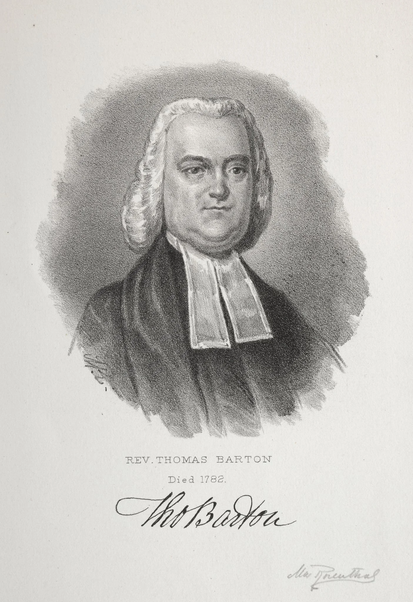 Rev. Thomas Barton, detail