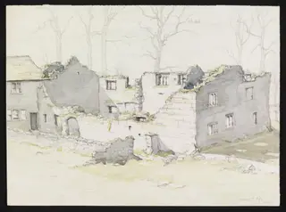 The ruined Hall, Wycoller, by Pile, watercolor, 5
