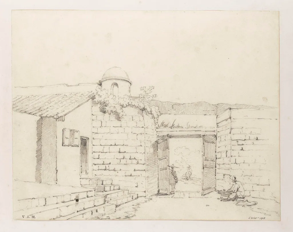 A gateway with a domed turret, Macau, by George Chinnery, 19