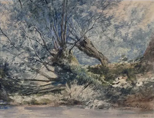 Wood scene, by Fripp, watercolor, 1841