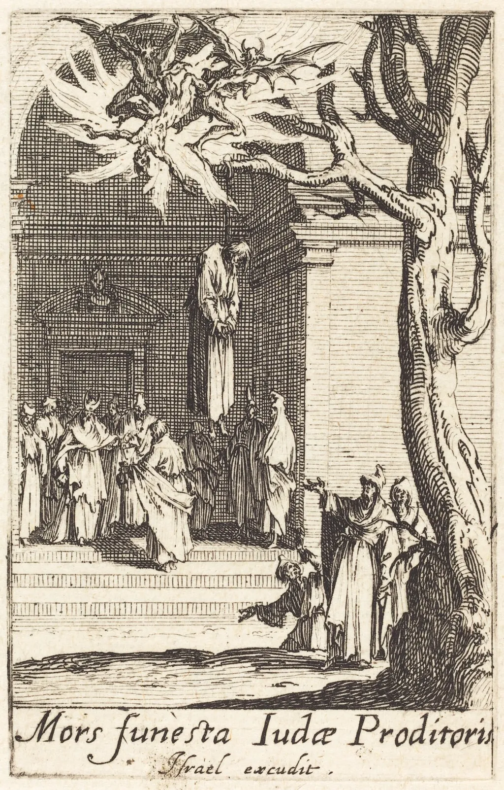 The Death of Judas, by Jacques Callot, ink, 1634