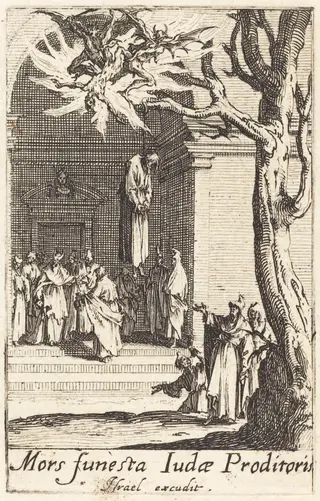 The Death of Judas, by Jacques Callot, ink, 1634